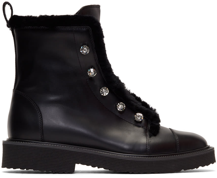 Giuseppe Zanotti Black Hilary Military Boots