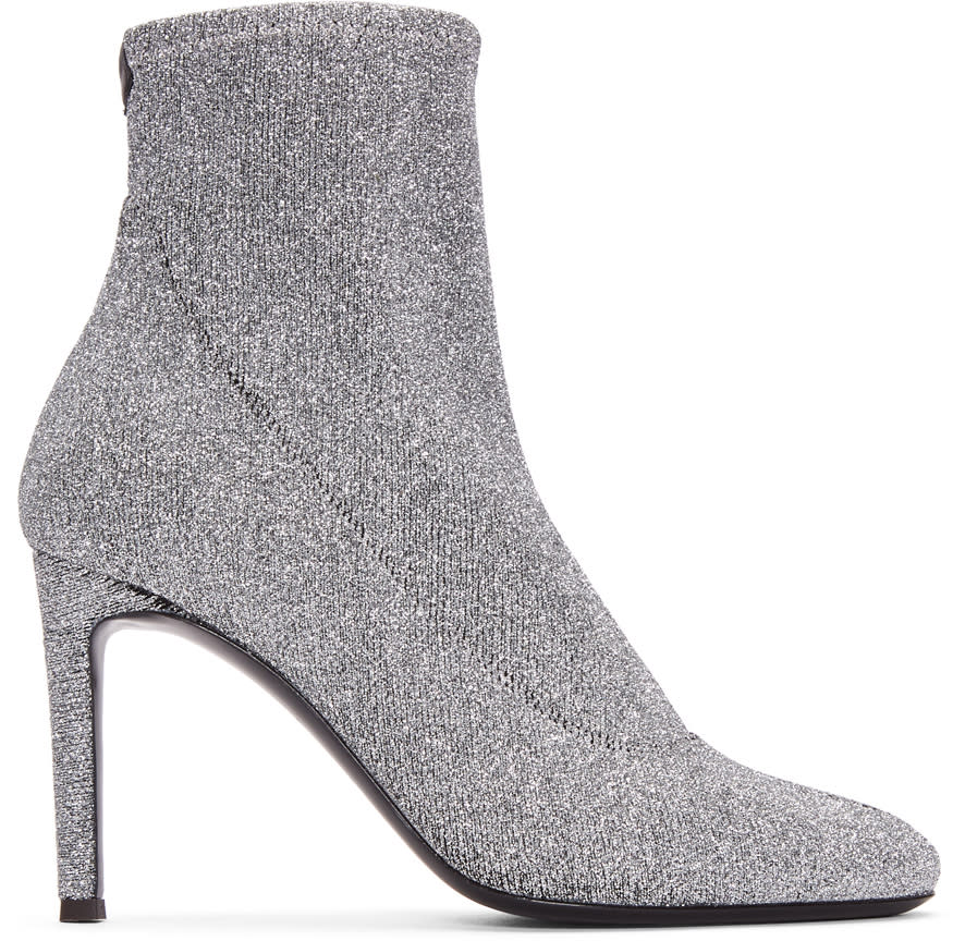 Giuseppe Zanotti Silver Bimba Stretch Lurex Boots
