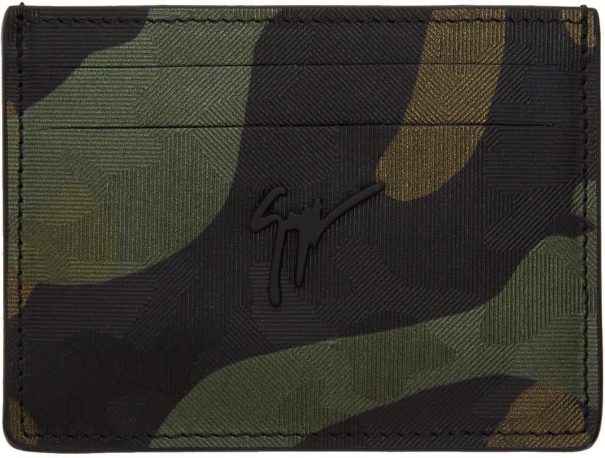 Giuseppe Zanotti Multicolor Camo Logo Card Holder