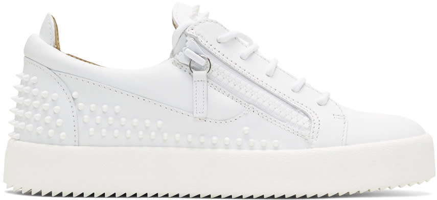 Giuseppe Zanotti White Studded May Sneakers
