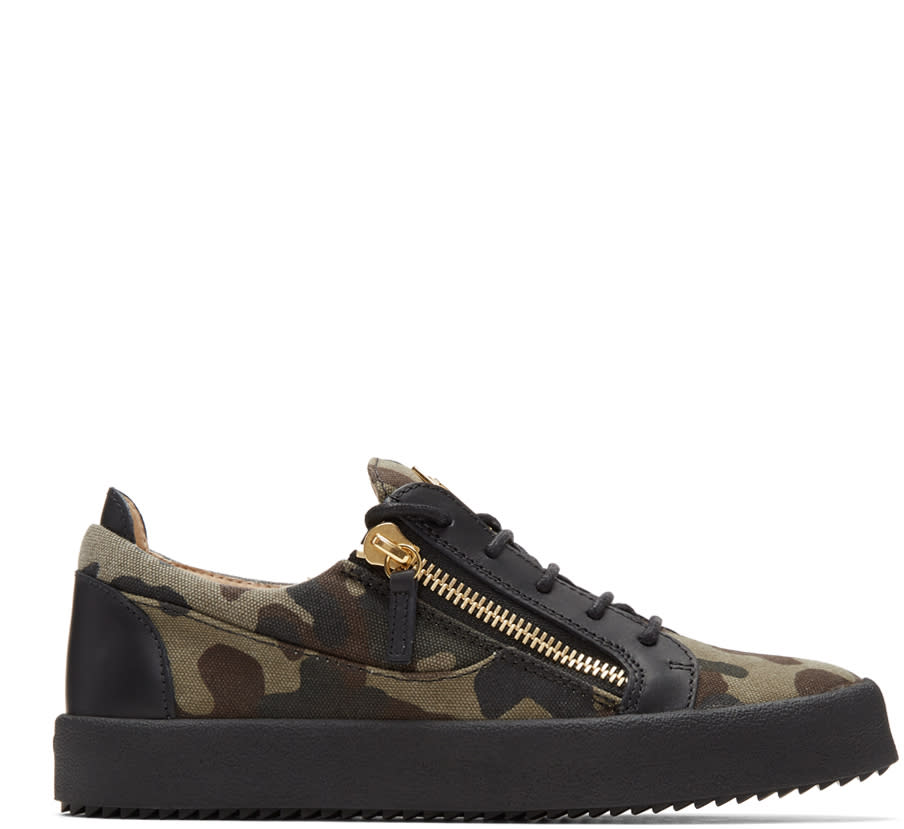 Giuseppe Zanotti Khaki Camo May London Sneakers