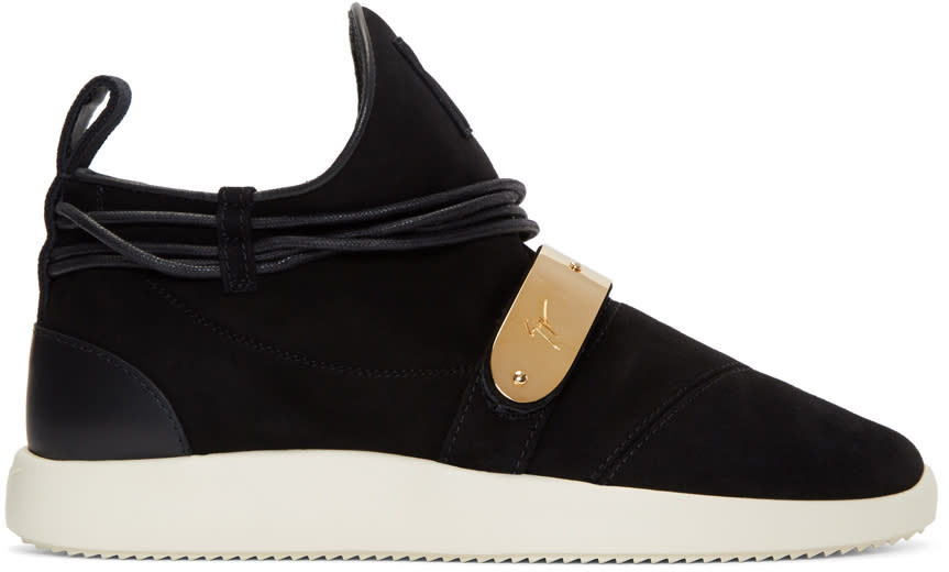 Giuseppe Zanotti Black Suede Singleg Sneakers