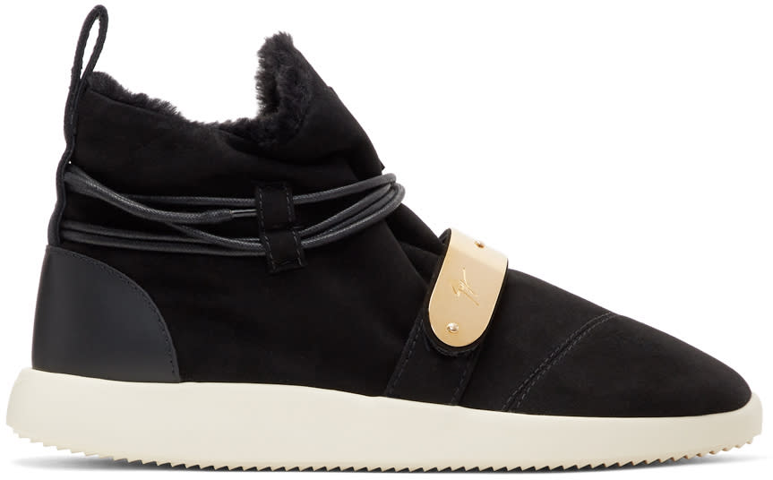Giuseppe Zanotti Black Suede Hayden Winter High-top Sneakers