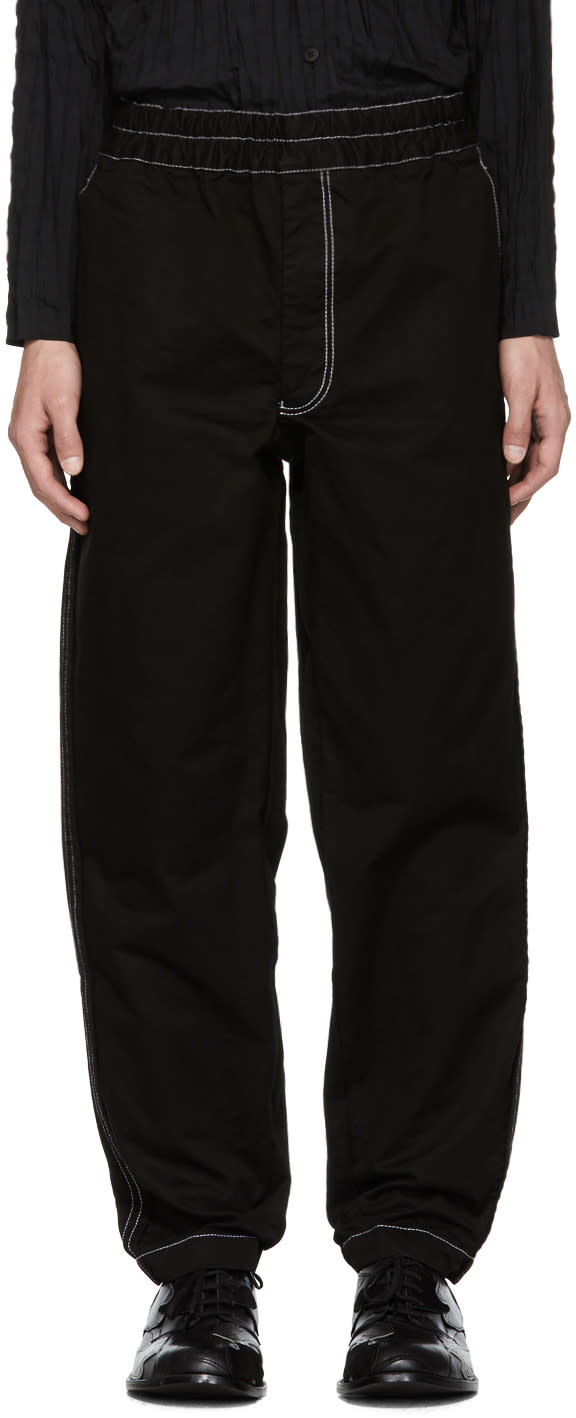 Comme Des Garcons Shirt Black Contrast Stitch Trousers