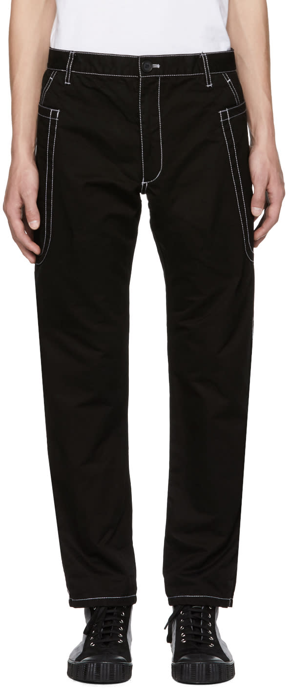 Comme Des Garcons Shirt Black Contrast Stitch Skinny Trousers