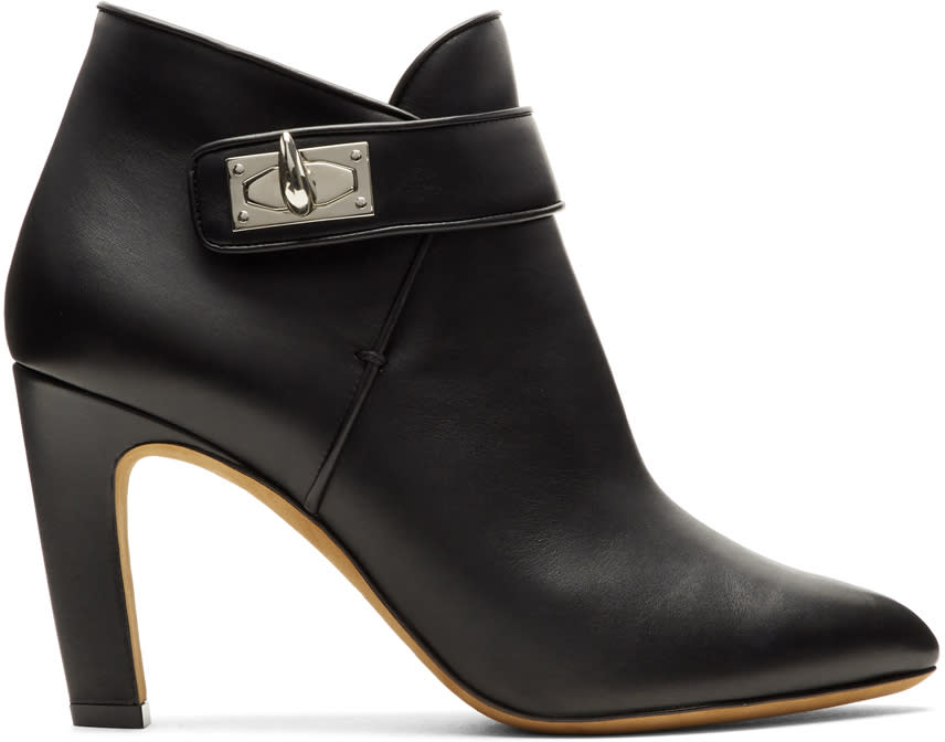 Givenchy Black Shark Lock Heeled Boots