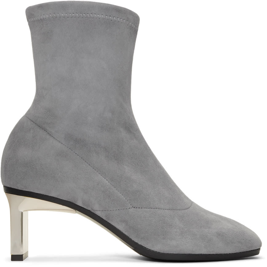 3.1 Phillip Lim Grey Suede Blade Boots
