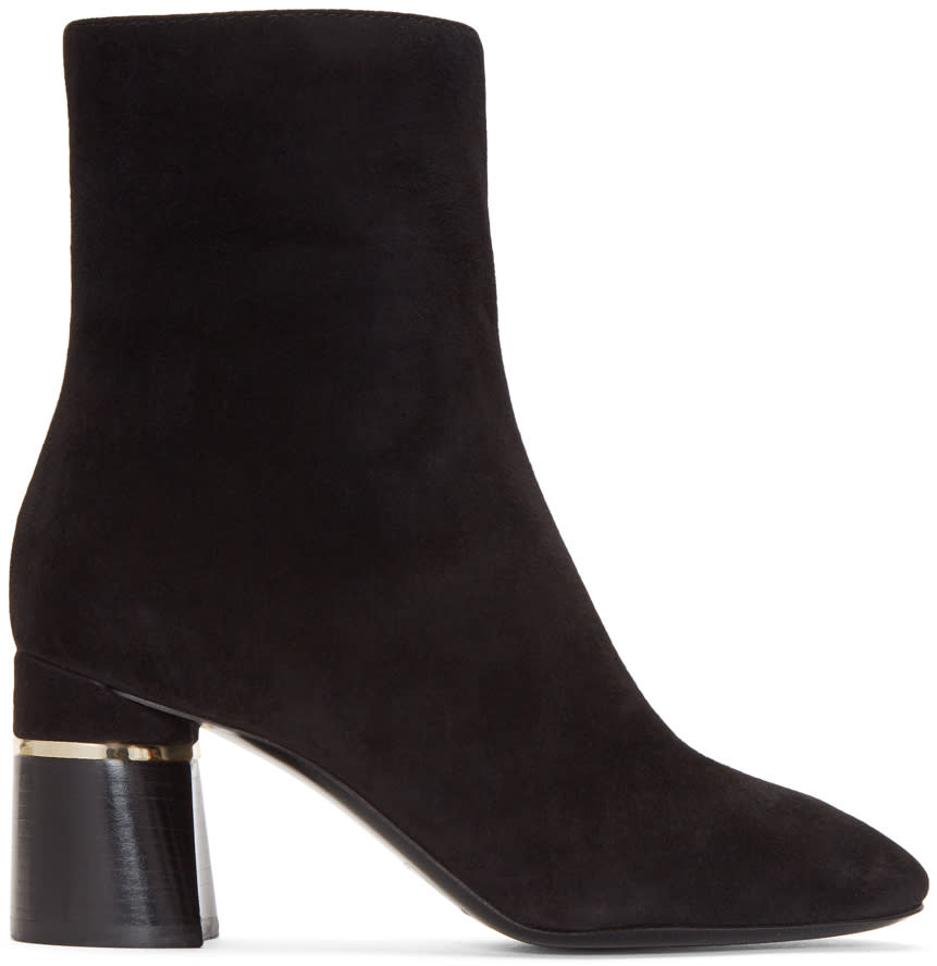 3.1 Phillip Lim Black Suede Drum Boots