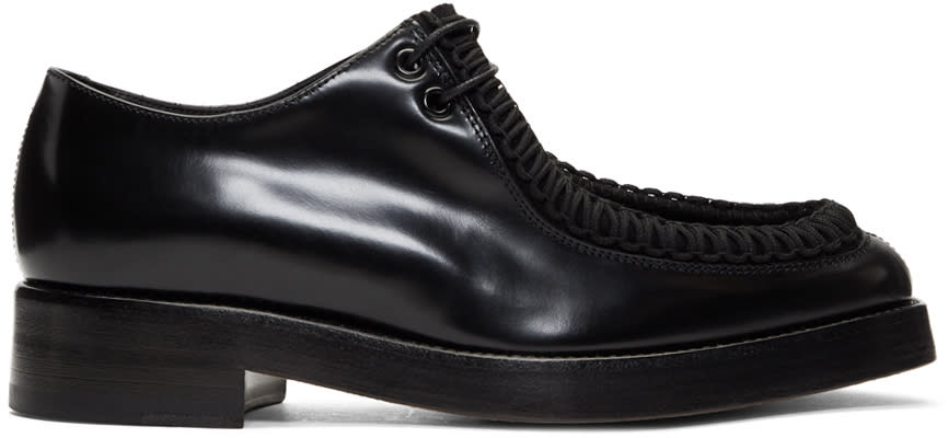 Raf Simons Black Embroidered Classic Derbys