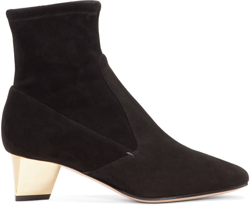 Nicholas Kirkwood Black Suede Prism Boots