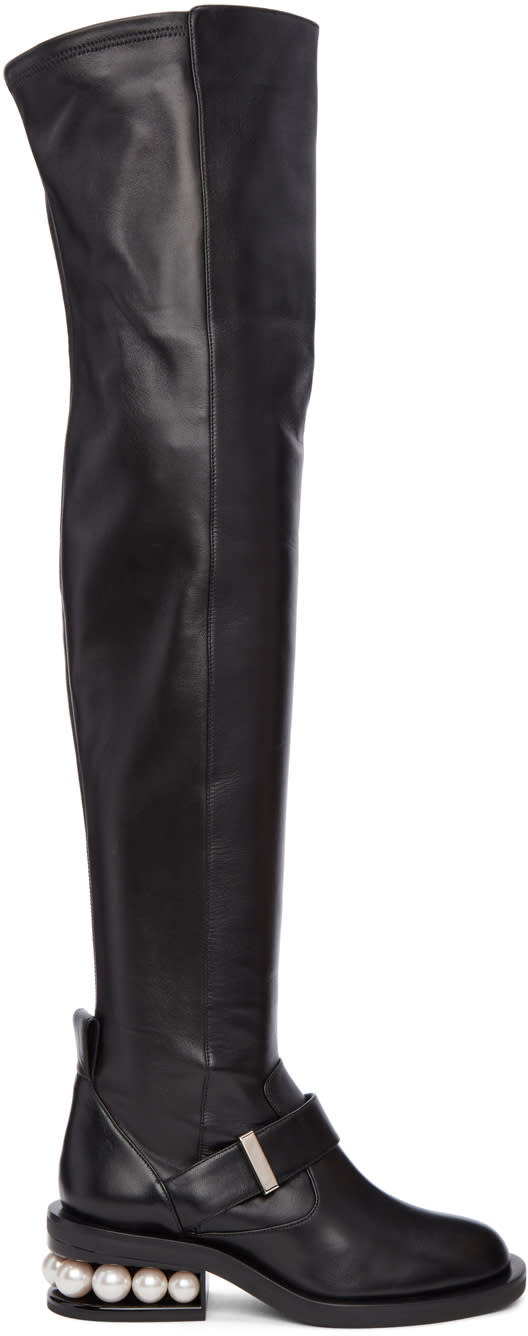 Nicholas Kirkwood Black Casati Pearl Over-the-knee Boots
