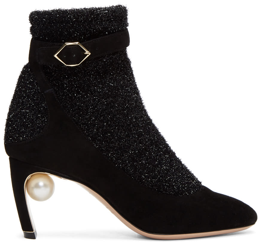 Nicholas Kirkwood Black Lola Pearl Sock Boots