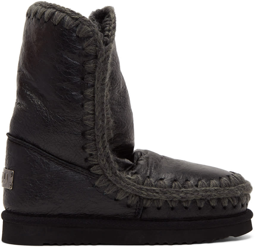 Mou Black Waxed Eskimo 24 Boots
