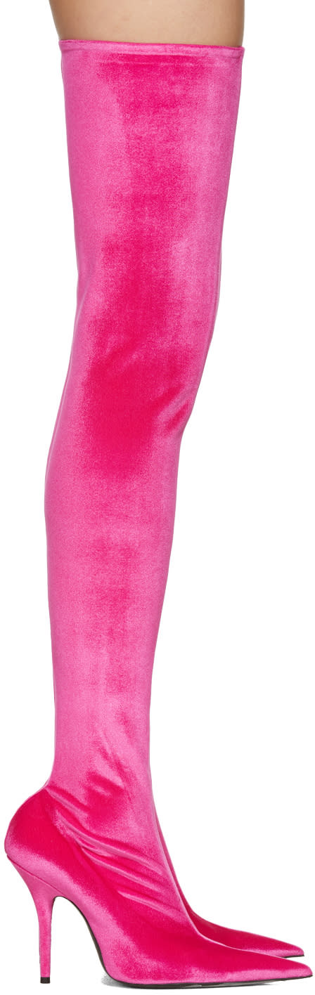 Balenciaga Pink Knife Over-the-knee Boots