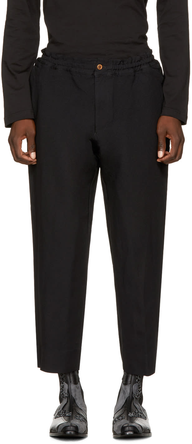 Comme Des Garcons Homme Plus Black Elastic Waist Trousers