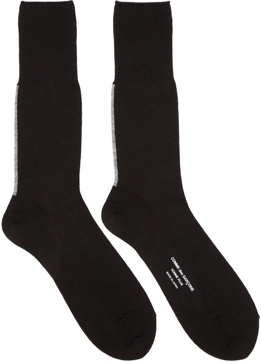 Comme Des Garcons Homme Plus Black Back Stripe Jersey Socks