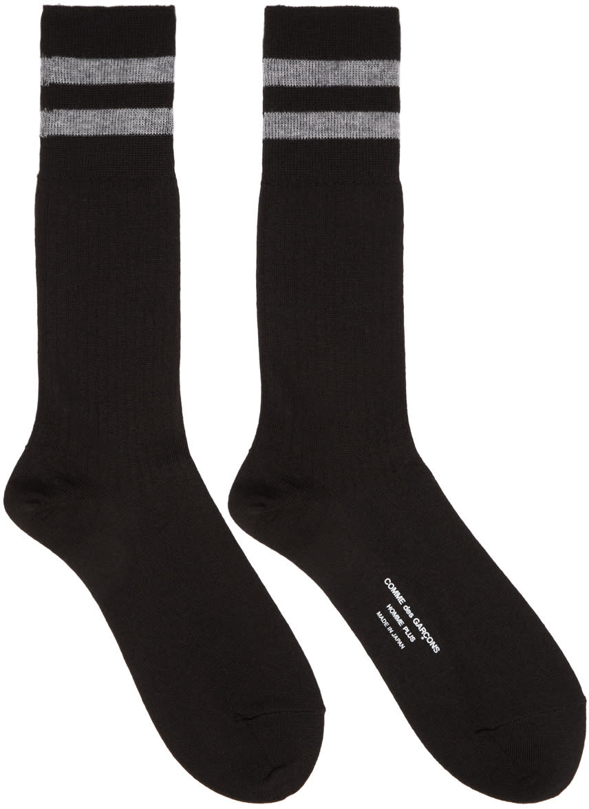 Comme Des Garcons Homme Plus Black Rib Stripes Socks