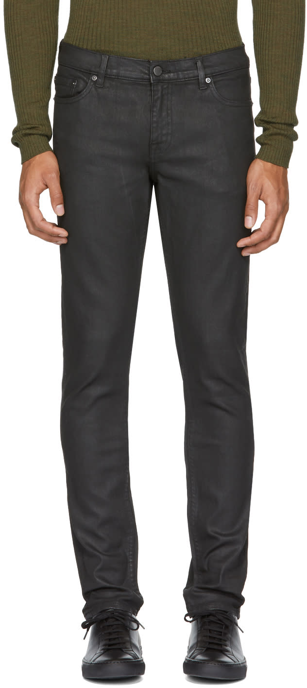 Blk Dnm Black Coated Skinny Taper 5 Jeans