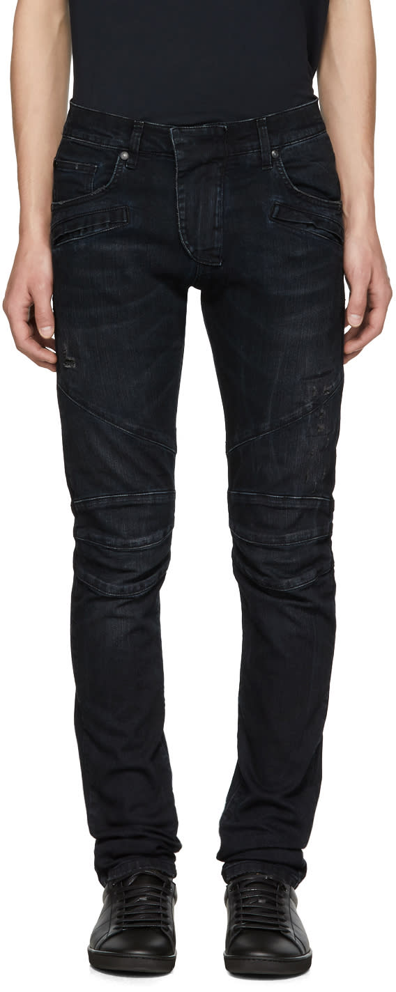 Pierre Balmain Indigo Biker Jeans
