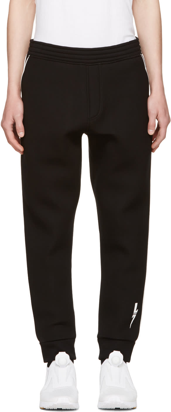 Neil Barrett Black and White Piping Lounge Pants