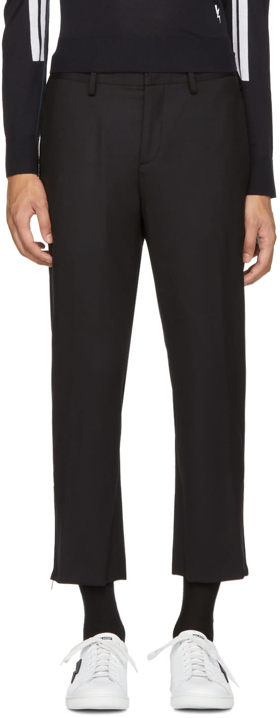 Neil Barrett Black Denim Detail Skinny Trousers