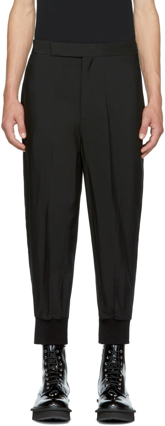 Neil Barrett Black Oversized Cuff Trousers