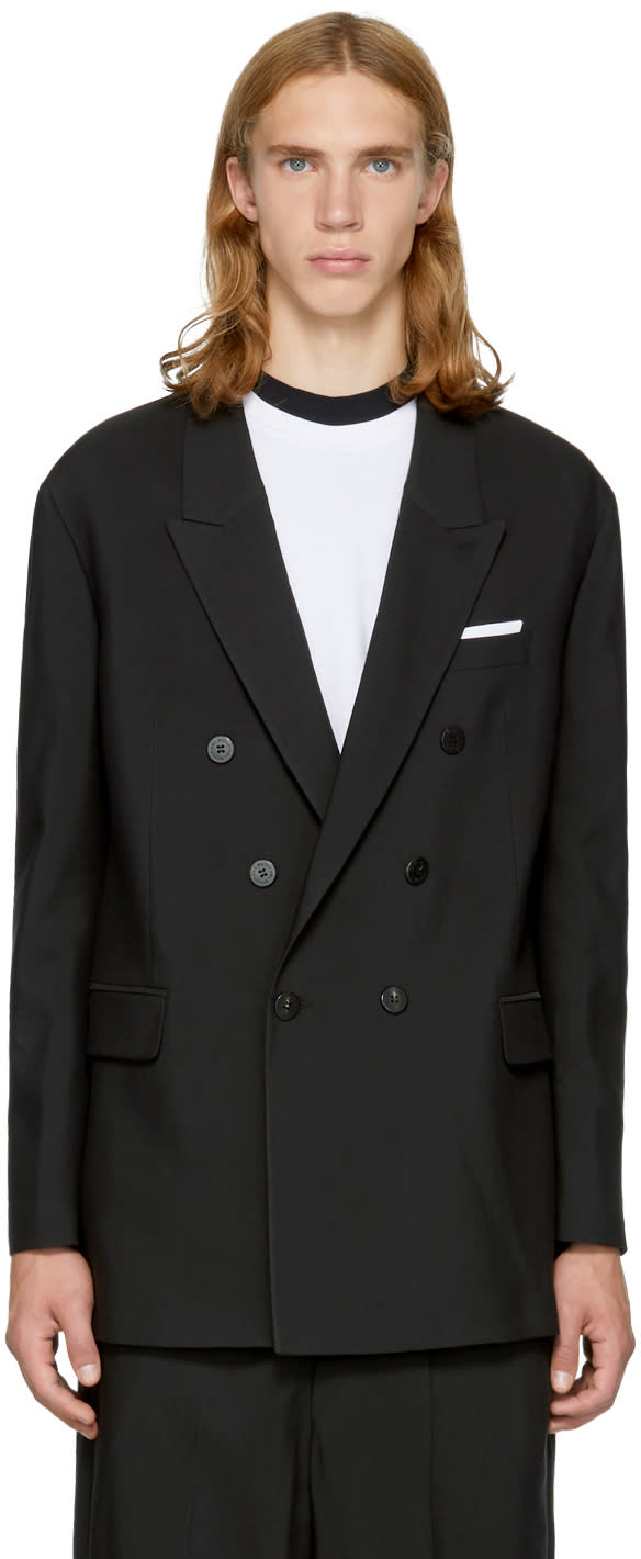 Neil Barrett Black Oversized Double-breasted Blazer