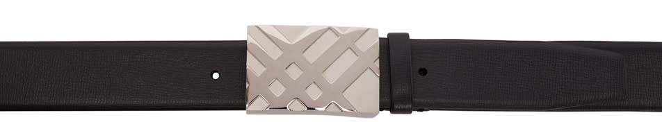 Burberry Black London Leather Collection Belt