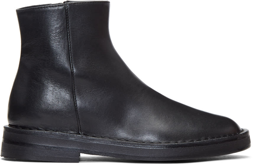 Ann Demeulemeester Black Leather Boots