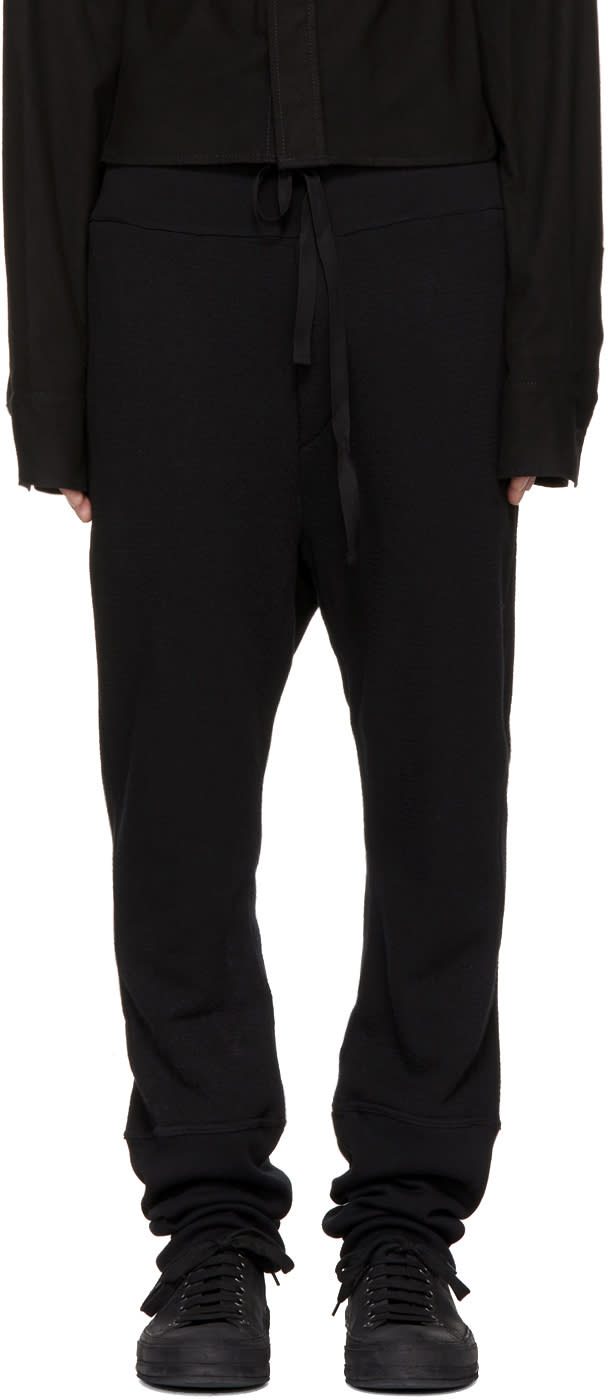 Ann Demeulemeester Black Dropped Lounge Pants