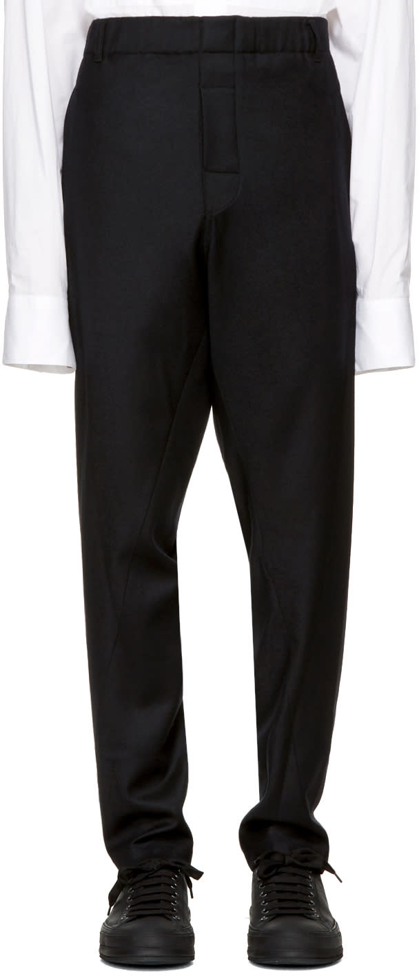 Ann Demeulemeester Black Elastic Waist Trousers
