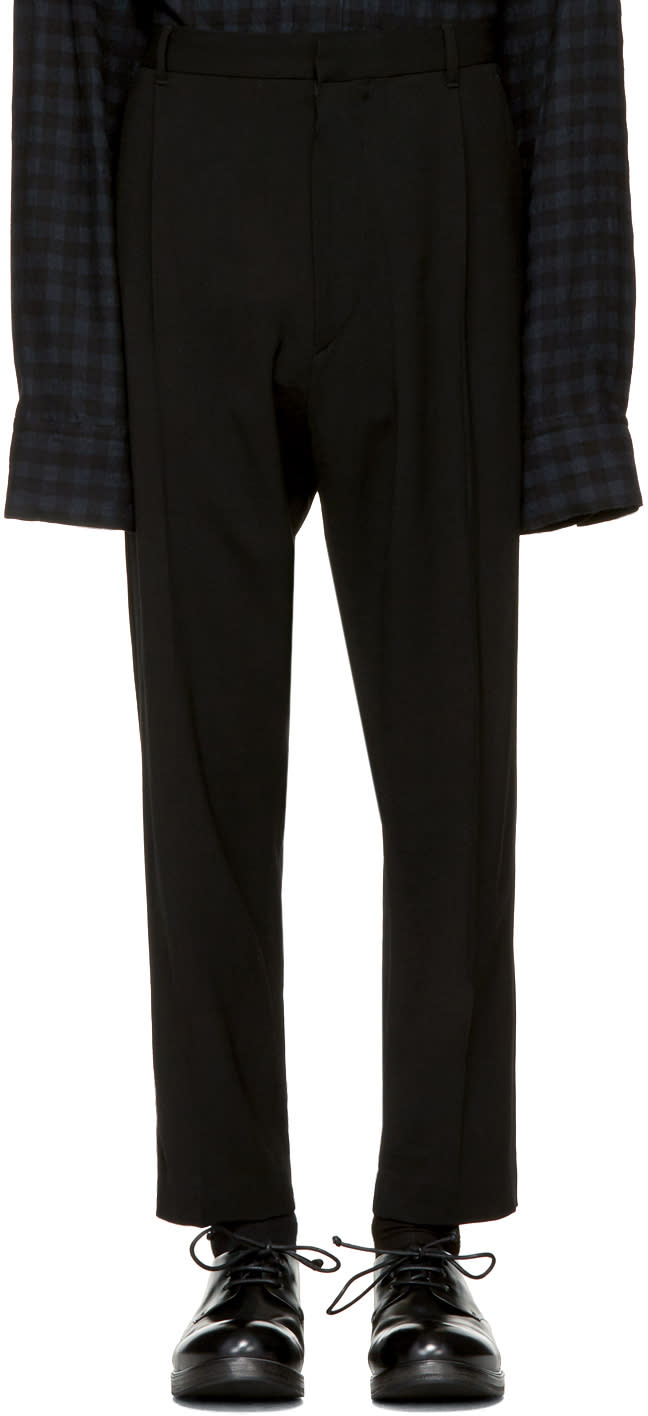 Ann Demeulemeester Black Classic Pleat Trousers