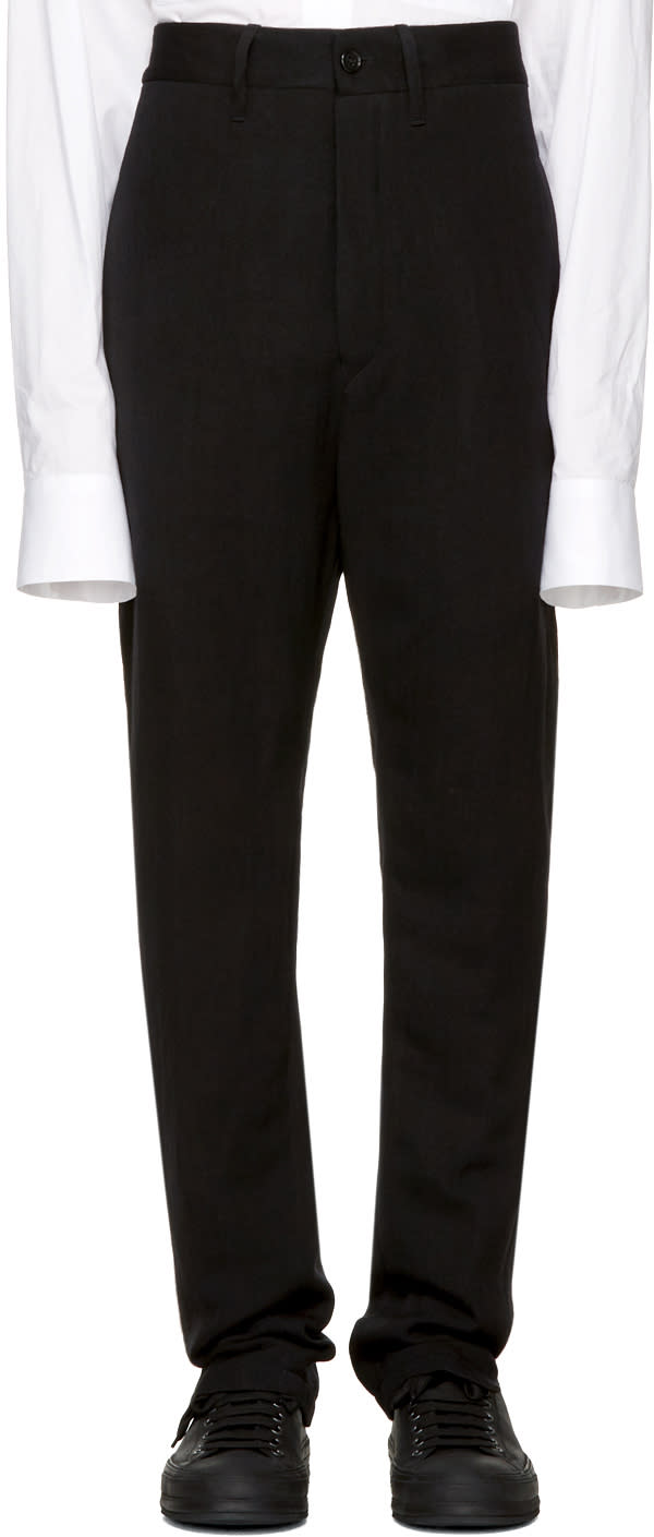 Ann Demeulemeester Black Split Hem Mustang Trousers