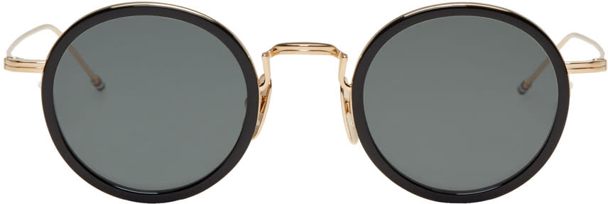 Thom Browne Black and Gold Tb 906 Sunglasses