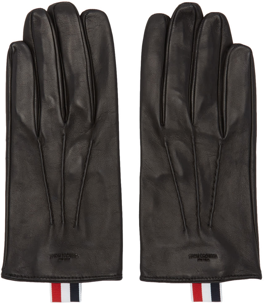 Thom Browne Black Short Unlined Gloves