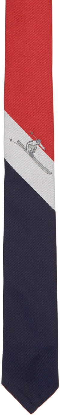 Thom Browne Red Classic Scenic Skier Tie