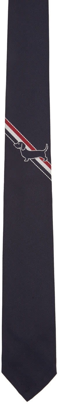 Thom Browne Navy Hector Stripe Classic Tie