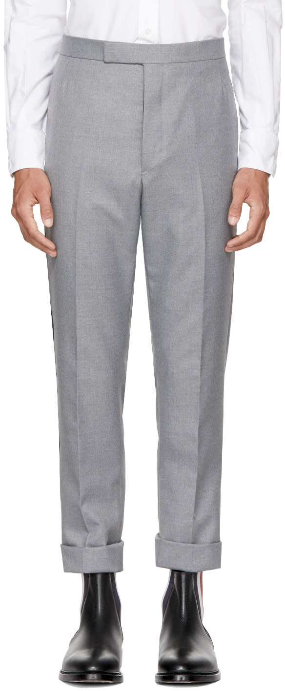 Thom Browne Grey Classic Selvedge Backstrap Trousers