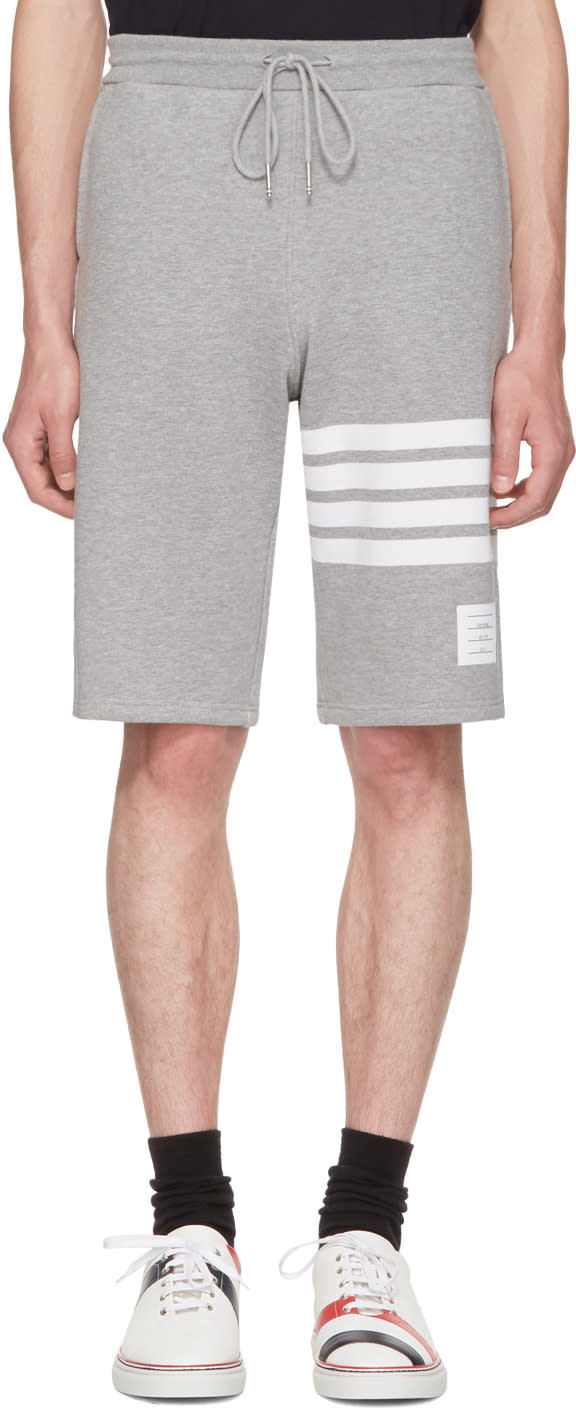 Thom Browne Grey Classic Four Bar Lounge Shorts