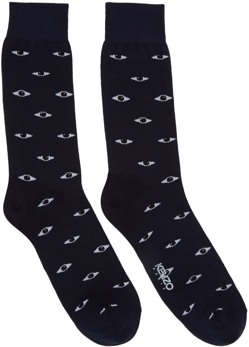Kenzo Navy Multi Eye Socks