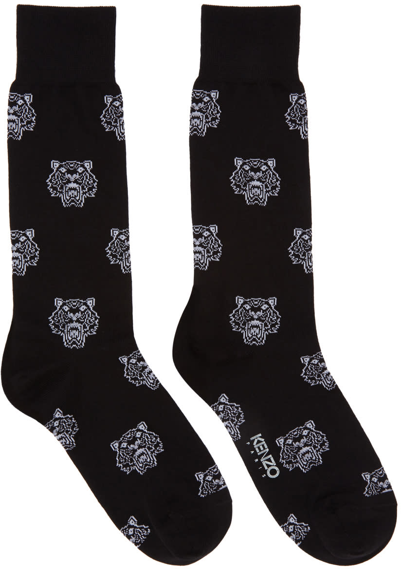 Kenzo Black Multi Tiger Socks