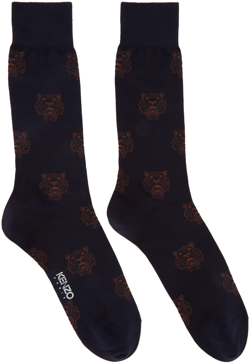 Kenzo Navy Multi Tiger Socks