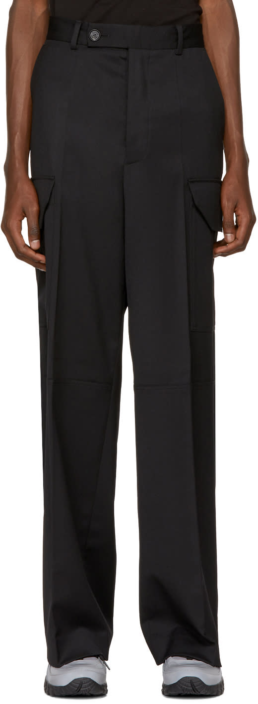 Versus Black Wide-leg Cargo Pants