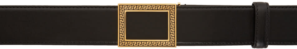 Versace Black Greek Key Belt