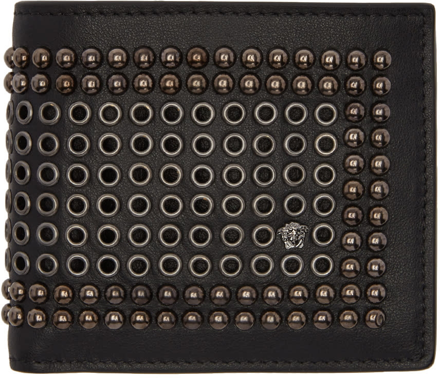 Versace Black Studded Wallet