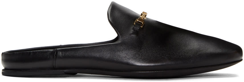 Versace Black Chain Slip-on Loafers