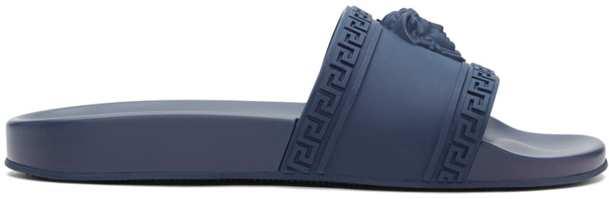 Versace Navy Medusa Pool Slides
