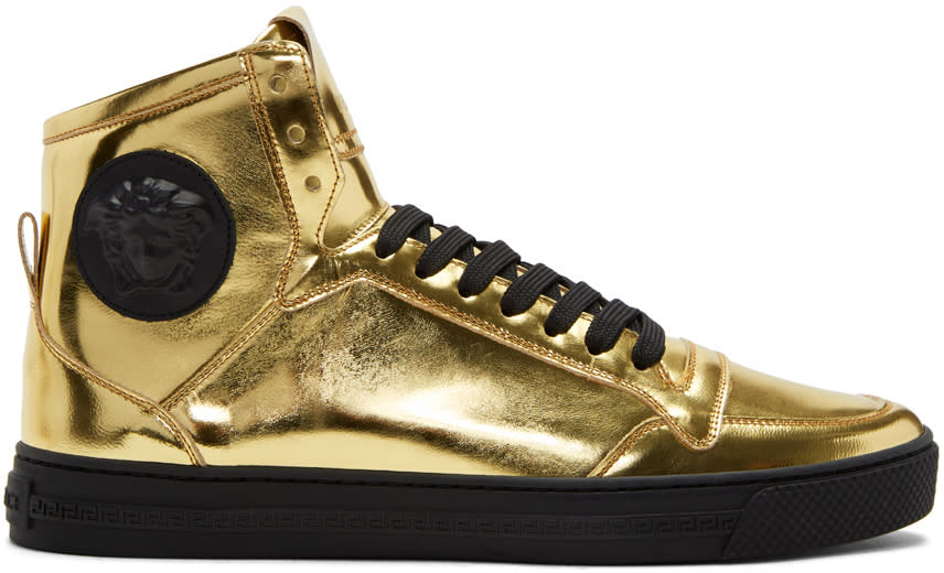 Versace Gold Medusa High-top Sneakers