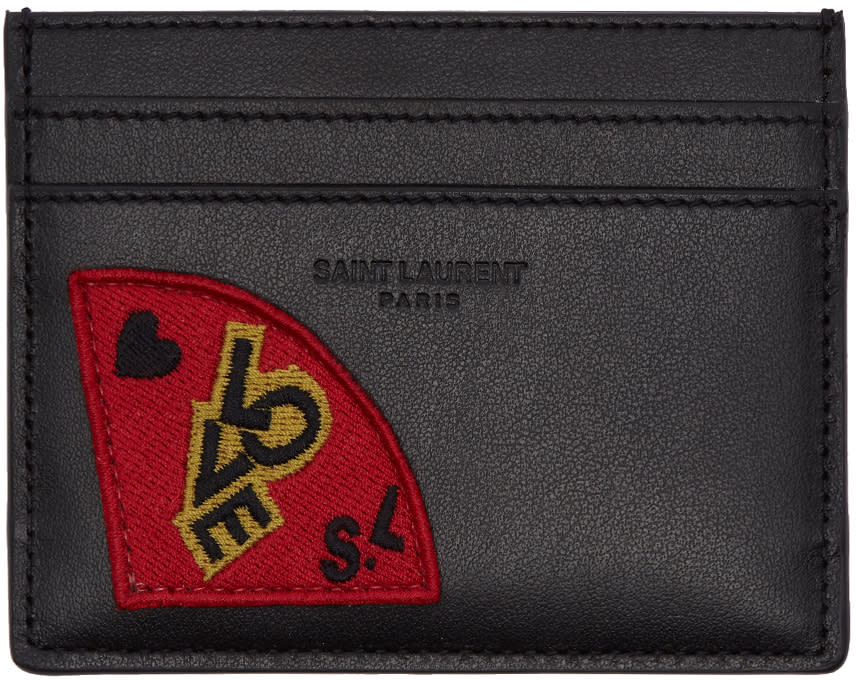 Saint Laurent Black s.l. Love Patch Card Holder