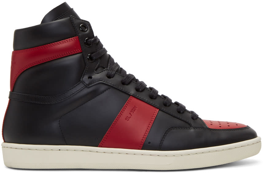 Saint Laurent Black and Red Court Classic Sl-10h High-top Sneakers